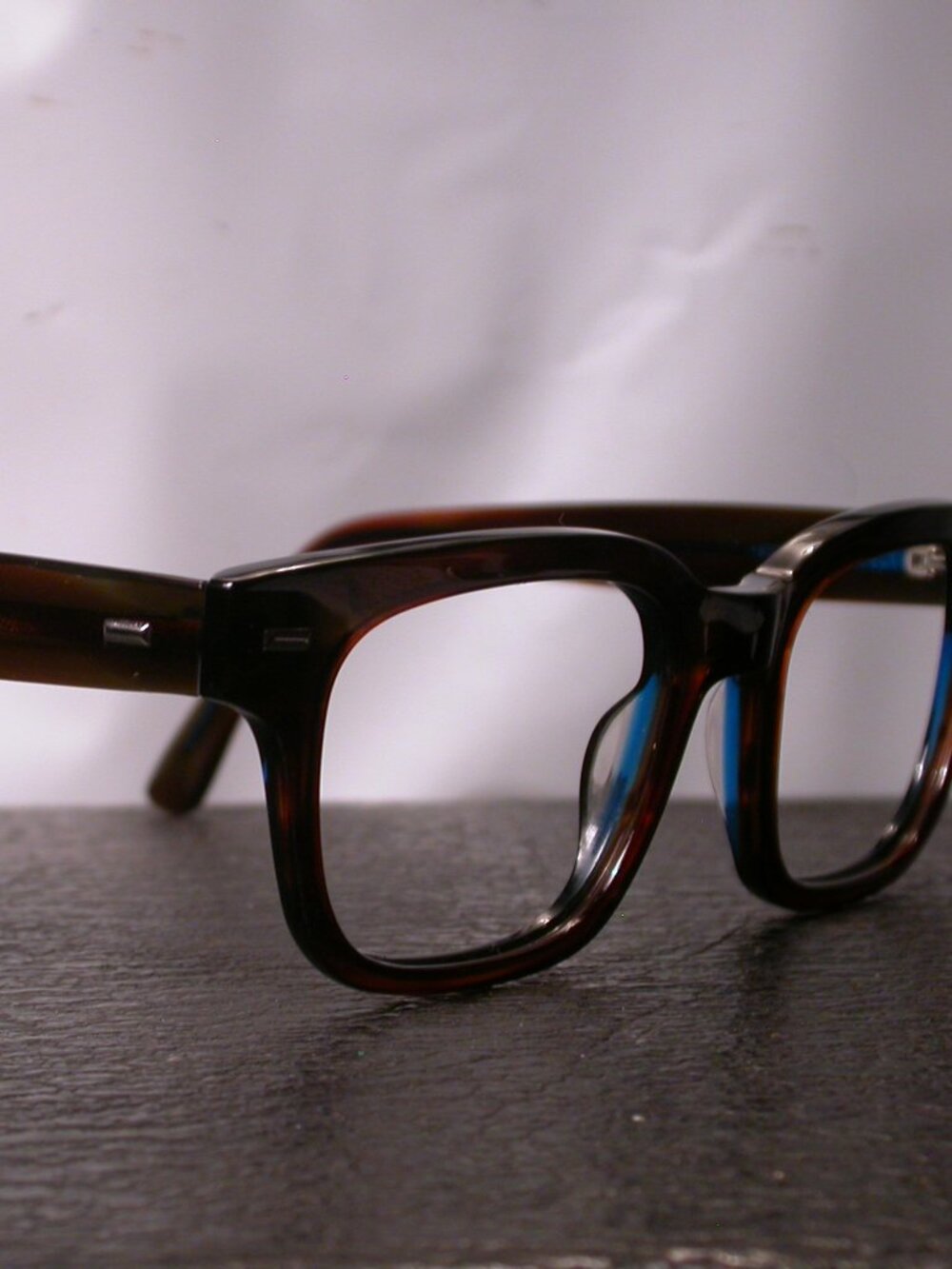 Sama Toney Brown and Blue Clear Eyeglasses Frames Made in Japan